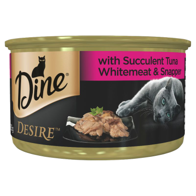 Dine Desire Tuna Whitemeat & Snapper Wet Cat Food 85g