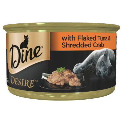 Dine Desire Flaked Tuna & Shredded Crab Wet Cat Food 85g