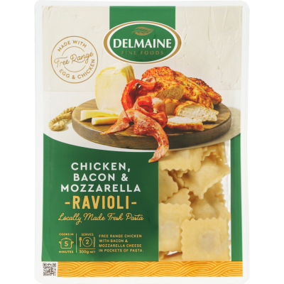 Delmaine Chicken Bacon & Mozzarella Ravioli 300g