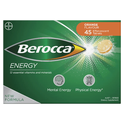 Berocca Energy Orange Flavour Effervescent Tablets 45pk