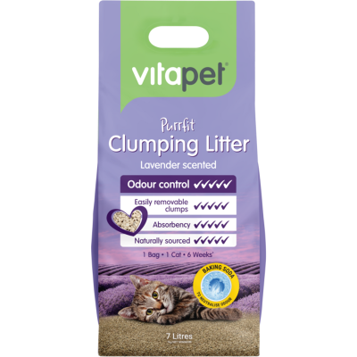 VitaPet Purrfit Lavender Scented Clumping Litter 7l