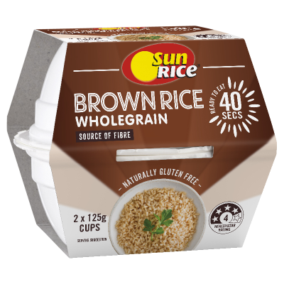 SunRice Wholegrain Brown Rice Quick Cups 2 x 125g