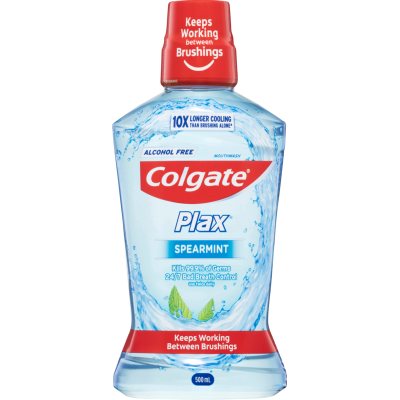 Colgate Plax Spearmint Alcohol Free Mouthwash 500ml