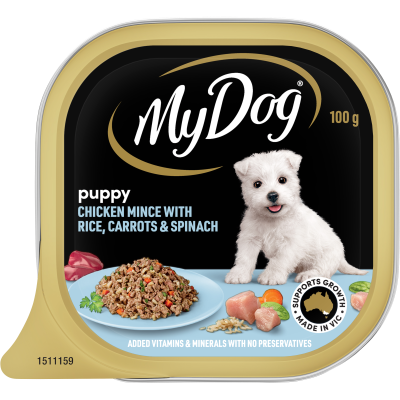 My Dog Puppy Chicken Mince With Rice Carrots & Spinach Wet Dog Food 100g