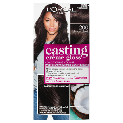 L'Oreal Paris Casting Creme Gloss 200 Ebony Black Hair Colour ea