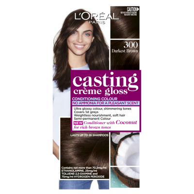 L'Oreal Paris Casting Creme Gloss 300 Darkest Brown Hair Colour ea