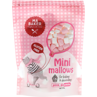 Ma Baker Pink & White Mini Mallows 150g