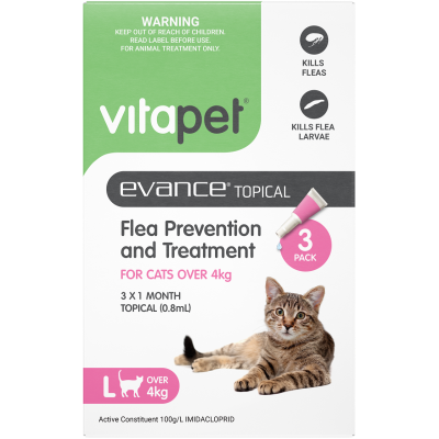 VitaPet Evance Topical Flea Prevention And Treatment for Cats Over 4kg 3pk