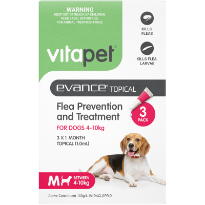 VitaPet Evance Topical Flea Prevention And Treatment for Dogs 4-10kg 3pk