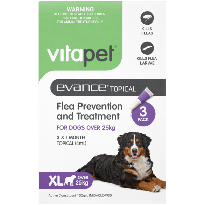 VitaPet Evance Topical Flea Prevention And Treatment for Dogs Over 25kg 3pk