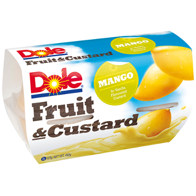 Dole Fruit & Custard Mango In Vanilla Custard 4 x 123g