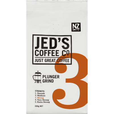 Jed's Coffee Co. #3 Strong Strength Plunger Grind Coffee 200g