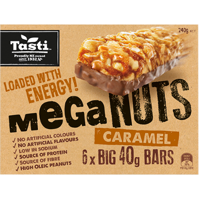 Tasti Meganuts Caramel Bars 6 x 40g