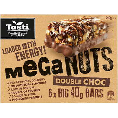 Tasti Meganuts Double Choc Bars 6 x 40g