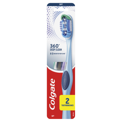 Colgate 360 Deep Clean Soft Toothbrush Value Pack 2pk