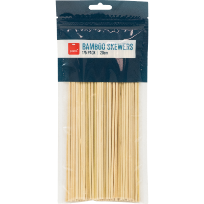 Pams Kitchen Skewers Bamboo 20cm 175pk
