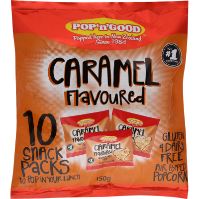 Pop'n'Good Caramel Popcorn Lunch Pack 10pk