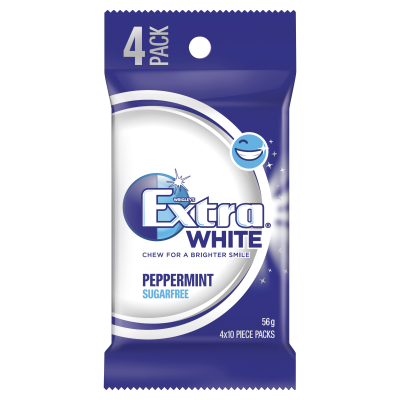 Wrigley's Extra White Peppermint Sugarfree Gum 56g