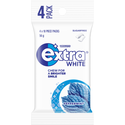 Wrigley's Extra White Peppermint Sugar Free Chewing Gum 56g