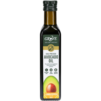 Grove Lemon Pepper Flavoured Cold Pressed Avocado Oil 250ml