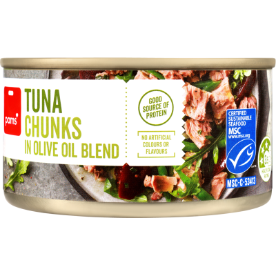 Pams Tuna Chunks In Olive Oil Blend 185g