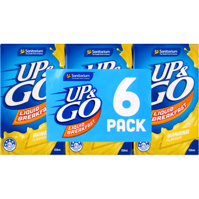 Sanitarium Up & Go Banana Flavour Liquid Breakfast 6 x 250ml