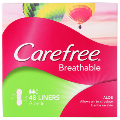 Carefree Breathable Aloe Liners 48pk