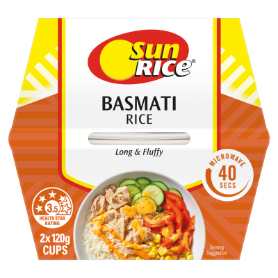 SunRice Basmati Rice Cups 2pk