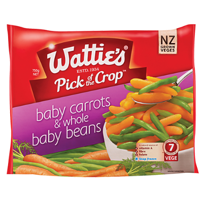 Wattie's Pick Of The Crop Baby Carrots & Whole Baby Beans 750g