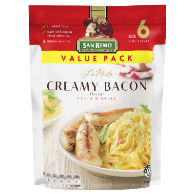 San Remo La Pasta Creamy Bacon Flavour Pasta & Sauce 160g