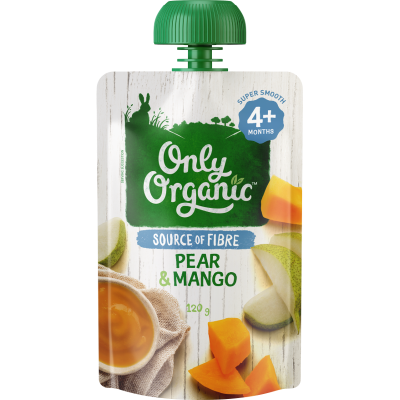 Only Organic Pear & Mango 4+ Months 120g