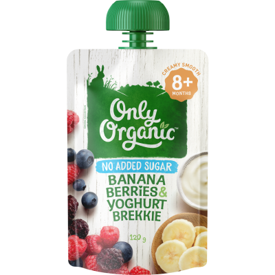 Only Organic Banana Berries & Yoghurt Brekkie 8+ Months 120g