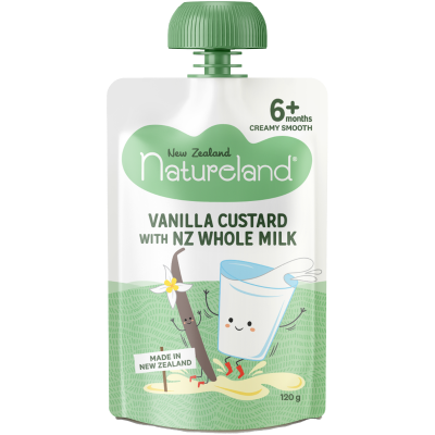 Natureland Vanilla Custard With NZ Whole Milk 6+ Months 120g