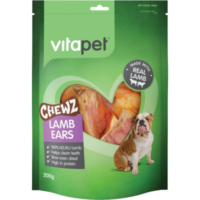 VitaPet Chewz Lamb Ears Dog Treats 200g