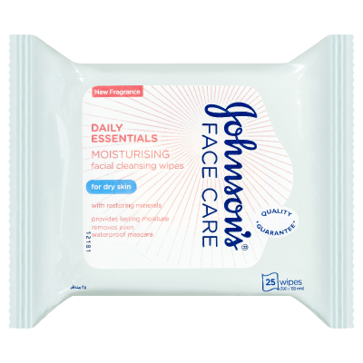 Johnson's Facial Cleansing Wipes For Dry Skin 25pk