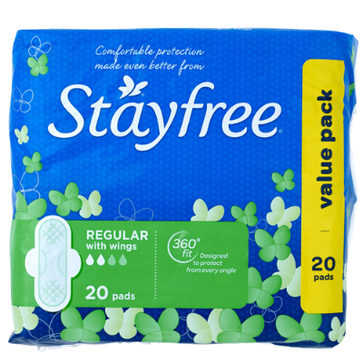 Stayfree Regular Pads With Wings 20pk