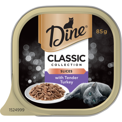 Dine Classic Collection Slices with Tender Turkey Wet Cat Food 85g