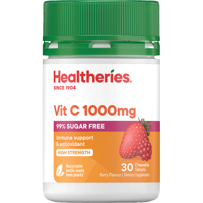 Healtheries Vitamin C 1000  Berry Flavour Chewable Tablets 30pk