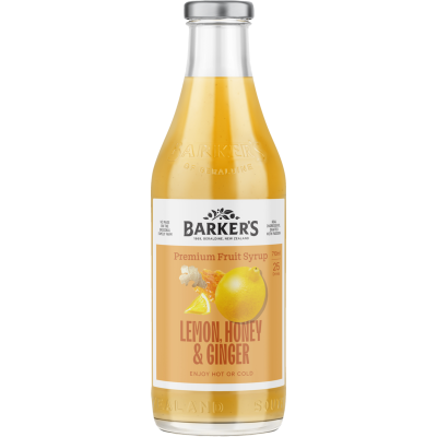 Barker's Lemon Honey & Ginger Premium Fruit Syrup 710ml