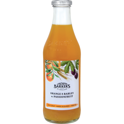 Barker's Orange & Barley With Passionfruit Fruit Syrup 710ml