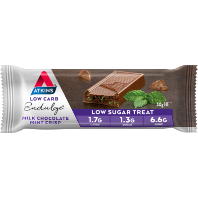 Atkins Endulge Milk Chocolate Mint Crisp Low Carb Bar 30g