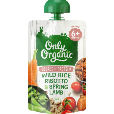 Only Organic Wild Rice Risotto & Spring Lamb 6+ Months 120g