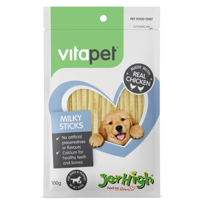 VitaPet Jerhigh Milky Sticks Dog Treats 100g