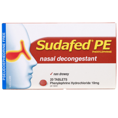 Sudafed PE Nasal Decongestant Tablets Non Drowsy 20pk