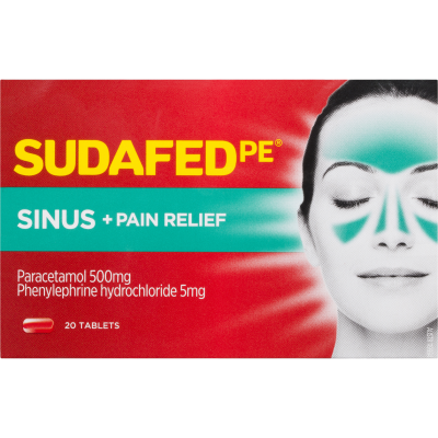 Sudafed PE Sinus + Pain Relief Tablets 20pk