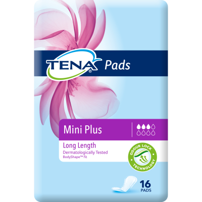 Tena Mini Plus Long Length Pads 16pk