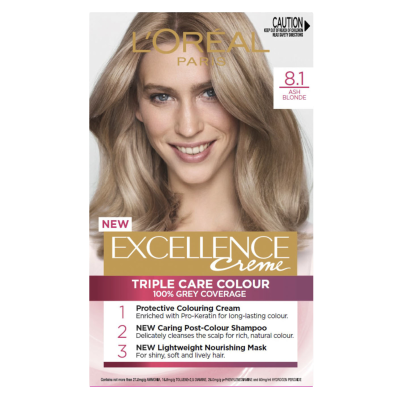 L'Oreal Paris Excellence Creme 8.1 Ash Blonde Hair Colour ea