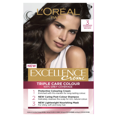 L'Oreal Paris Excellence Darkest Brown #3 Hair Colour ea