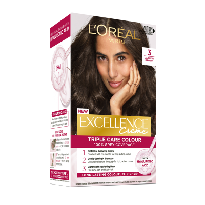 L'Oreal Paris Excellence 3 Darkest Brown Hair Colour 1pk