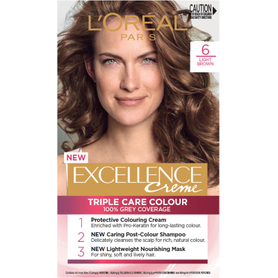 L'Oreal Paris Excellence Creme 6 Light Brown Hair Colour ea